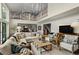 Comfortable living room with vaulted ceilings, plush seating, and elegant décor at 32 Glenmoor Dr, Englewood, CO 80113