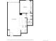 Layout of a cozy apartment with a living room, kitchen, bathroom, bedroom, and walk-in closet at 2 Adams St # 1504, Denver, CO 80206