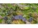 Aerial view of an estate with a tennis court, pond, golf course, and manicured grounds at 10 Martin Ln, Cherry Hills Village, CO 80113