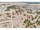 Expansive aerial view of the property's acreage, showcasing the surrounding landscape and neighborhood at 512 County Road 136, Elizabeth, CO 80107