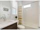 Clean bathroom with a shower and a vanity sink at 39405 Stockton Cir, Elizabeth, CO 80107