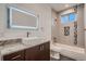 Contemporary bathroom with a modern vanity and bathtub at 291 S Franklin St, Denver, CO 80209