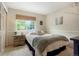 Cozy bedroom with a comfortable bed, a window, and a nightstand with a lamp at 2061 Chesapeake Pl, Highlands Ranch, CO 80126