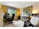 Bright office space with large window, colorful decor, and ample desk space at 2061 Chesapeake Pl, Highlands Ranch, CO 80126