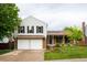 Charming two-story home featuring a brick and siding facade, two-car garage and a well-manicured front yard at 4760 S Wright Way, Morrison, CO 80465