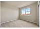 Neutral bedroom with a large window providing ample natural light, with plush carpeting at 8421 Galvani Trl # E, Littleton, CO 80129