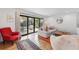 Cozy living room with a sliding door to the backyard at 1220 S Elm St, Denver, CO 80246