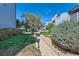 Well-maintained townhouse community with lush greenery, sidewalks and mature trees under a blue sky at 3141 S Tamarac Dr # 110G, Denver, CO 80231