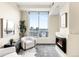 Bright living room with floor-to-ceiling windows and modern fireplace at 2001 Lincoln St # 3121, Denver, CO 80202