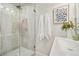 Modern bathroom featuring a glass-enclosed shower and a stylish vanity at 5405 S Lowell Blvd, Littleton, CO 80123
