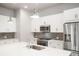 Well-lit kitchen showcasing white cabinets, stainless steel appliances, and a center island at 20968 E 60Th Pl, Aurora, CO 80019