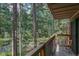 Exterior view from the balcony of lush greenery and the babbling brook at 805 Columbine Rd # 105, Breckenridge, CO 80424