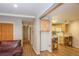 Cozy living area with hardwood floors provides access to the kitchen and other rooms at 805 Columbine Rd # 105, Breckenridge, CO 80424
