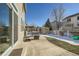 Spacious backyard patio with fire pit, hot tub, and shed at 24589 E Louisiana Cir, Aurora, CO 80018