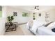 Bright, stylish main bedroom with modern decor, hardwood floors, and ample natural light at 7453 E Jefferson Dr, Denver, CO 80237