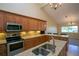 Open concept kitchen with granite countertops, stainless steel appliances, and ample cabinet space at 2901 W Rowland Ave, Littleton, CO 80120