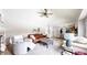 Inviting living room featuring vaulted ceilings, neutral colors, and an open layout into the kitchen at 982 E 130Th Cir, Thornton, CO 80241
