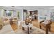 Open-concept living area with hardwood floors, a kitchen view, and modern furnishings creates an inviting atmosphere at 1845 W 39Th Ave, Denver, CO 80211