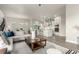 Spacious living room with an open floor plan that seamlessly connects to the modern kitchen, ideal for entertaining at 21492 E 60Th Ave, Aurora, CO 80111