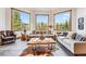 Bright living room with mountain views, comfortable seating, and stylish decor at 384 Camron Ln, Breckenridge, CO 80424