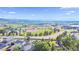 Aerial community view featuring green athletic fields and lush landscaping at 607 Branding Iron Ln, Castle Rock, CO 80104