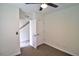 Bedroom showcasing view of closet, door to hallway, neutral walls, carpeted floor, and ceiling fan at 3404 W 18Th Ave, Denver, CO 80204