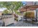 A cozy backyard deck with outdoor dining set, garden, and mature tree at 249 S Lincoln St, Denver, CO 80209