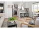 Bright living space showcasing an open floor plan with a view of the modern kitchen and dining area at 1755 Ingalls St, Lakewood, CO 80214
