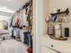 Spacious walk-in closet with custom shelving and hanging space, providing ample storage solutions at 5995 Fencerow Pl, Brighton, CO 80601