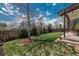 Lush green backyard with mature trees, offering a serene and private outdoor space at 15930 E Ford Pl, Aurora, CO 80017