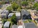 Aerial view showcases well-maintained homes with backyard patios, lush trees, and neighborhood streets at 3914 Osage St, Denver, CO 80211