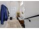 Inviting entryway with a stylish bench, storage solutions, and modern decor at 2350 Tremont Pl # 13, Denver, CO 80205