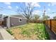 Spacious backyard featuring lush grass, mature trees, and a well-maintained fence for added privacy at 800 S Krameria St, Denver, CO 80224