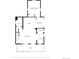 First floor plan showing a spacious living room, kitchen, bath, dining area, laundry and office at 800 S Krameria St, Denver, CO 80224