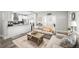 Relaxing living room featuring modern decor, neutral-toned furnishings and open access to the kitchen at 800 S Krameria St, Denver, CO 80224
