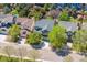 Beautiful aerial view of a neighborhood featuring well-maintained homes and lush green trees at 3314 Astorbrook Cir, Highlands Ranch, CO 80126