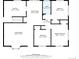 Detailed floor plan showcasing the layout of the living room, kitchen, bedrooms, and bathrooms at 690 W 1St Ave, Broomfield, CO 80020