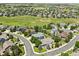 An elevated view of a picturesque neighborhood featuring green lawns, mature trees, and a lovely cul-de-sac at 5309 Mining Camp Trl, Parker, CO 80134