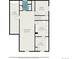 Basement floor plan featuring a large recreation room, storage, bathroom, and utilities at 260 Flint Way, Broomfield, CO 80020