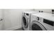 Laundry room features updated washer and dryer units, and white walls at 845 Eudora St, Denver, CO 80220