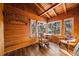 Living room with wooden walls and ceiling, wood flooring, windows and rocking chair at 121 Mary Beth Rd, Evergreen, CO 80439