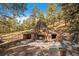 Outdoor stone fireplace and cooking area, with space for grilling and entertaining at 121 Mary Beth Rd, Evergreen, CO 80439