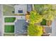 Bird's eye view of the property, featuring a well-maintained lawn and private backyard at 3541 Eudora St, Denver, CO 80207
