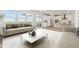 Bright, open concept living room, kitchen, and dining area featuring contemporary design and ample natural light at 7267 Prairie Sage Pl, Littleton, CO 80125