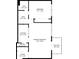 Floor plan showing layout of rooms, including kitchen, bedroom, bathroom, and balcony at 9995 E Harvard Ave # 221, Denver, CO 80231