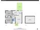 Floorplan includes two bedrooms, one bathroom, living room, kitchen, deck, porch, and garage at 4201 Shoshone St, Denver, CO 80211