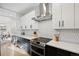Modern kitchen boasts sleek white cabinetry, stainless steel appliances, and a tile backsplash at 2248 S Lincoln St, Denver, CO 80210