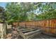Backyard featuring raised garden beds along a wood fence at 3285 W 11Th Avenue Ct, Broomfield, CO 80020