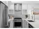 Modern kitchen features white cabinets, stainless steel appliances, and a stylish backsplash at 3040 Wilson Ct # 2, Denver, CO 80205