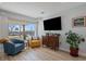 Inviting living room with ample natural light, sleek furniture, and wood-look floors at 1947 Jay St, Lakewood, CO 80214